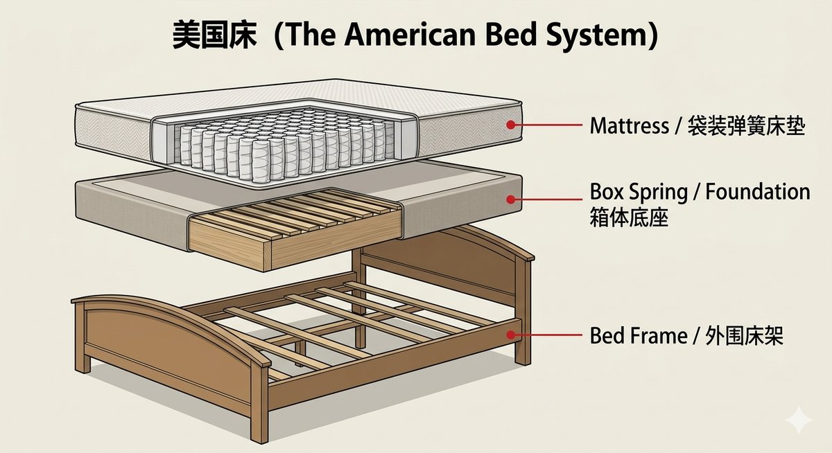 How American bed frames are typically set up
