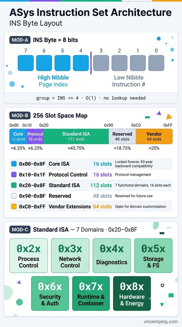 ASys Instruction Set — INS Byte Layout